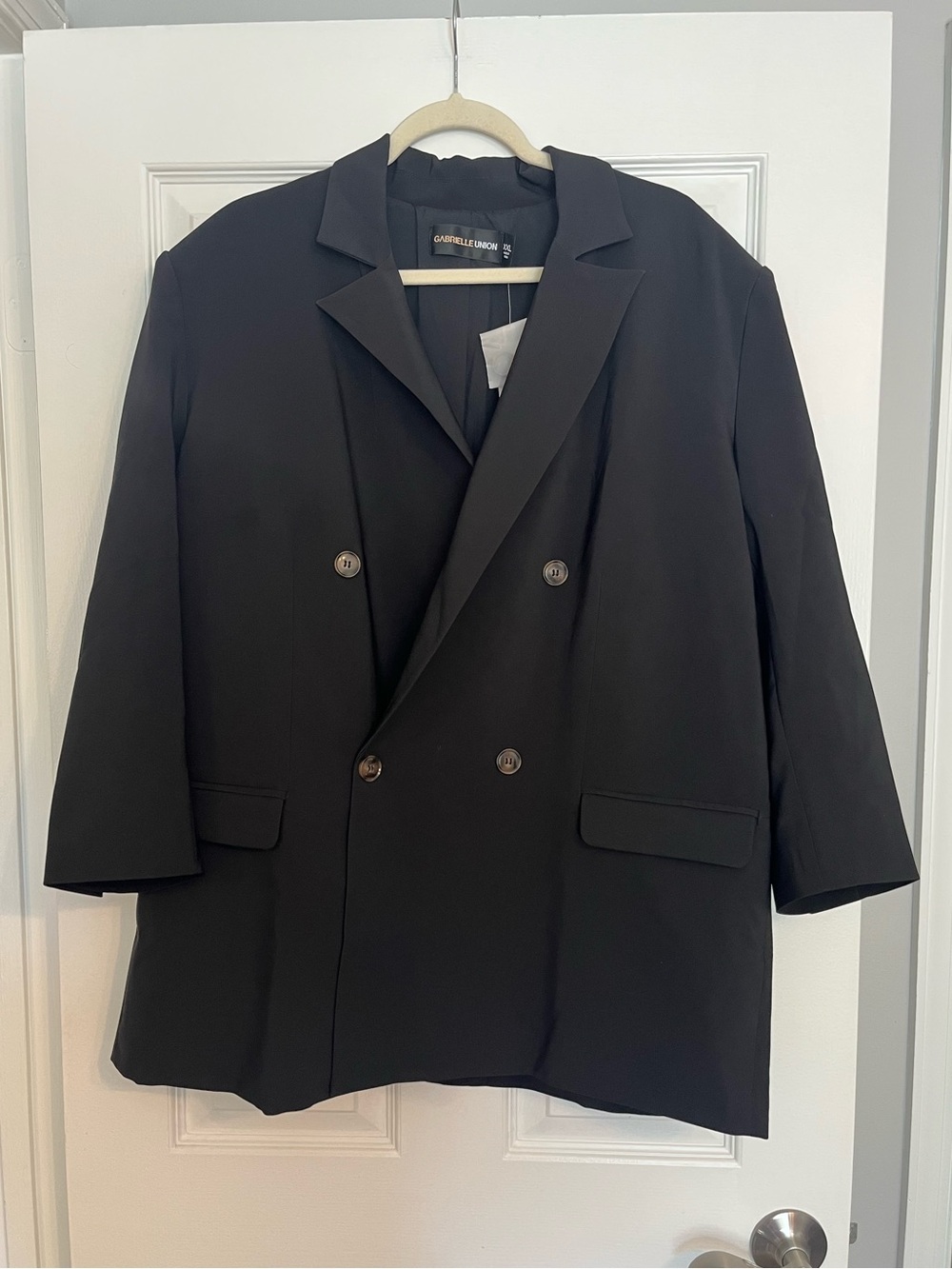 NWT Gabrielle Union Double-Breasted Black Blazer